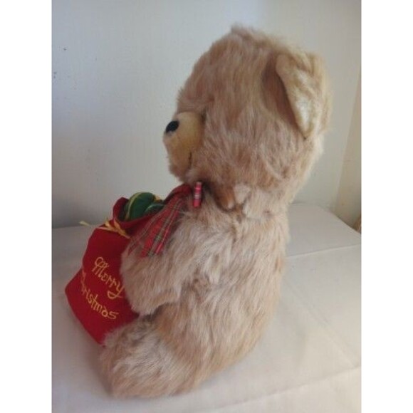 VINTAGE GOFFA CHRISMAS TEDDY BEAR   14" INC PLUSH STUFFED ANIMAL TOY - Picture 2 of 6